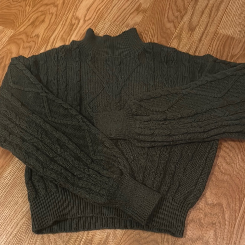 Vigoss Green Cowl Neck Sweater with Chunky Knit